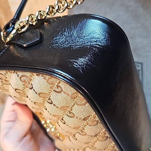 Gucci GG Marmont Small Matelasse Canvas Leather Crossbody Bag - Picture 15 of 17